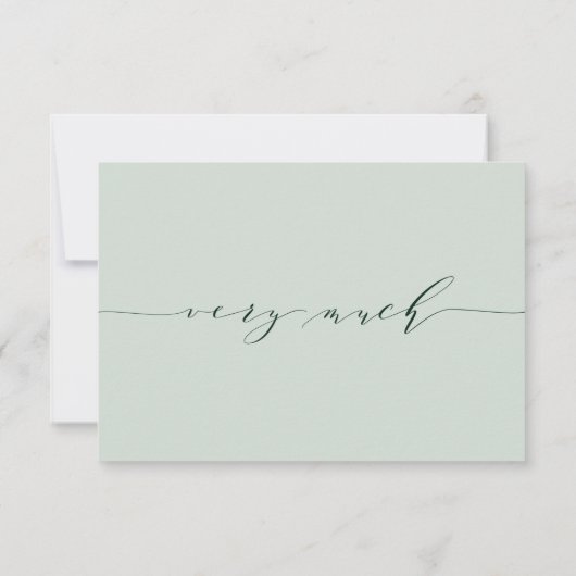 Elegant Waterverf Green Foliage Hartelijk dank Bedankkaart (Achterkant)