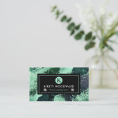 Elegant Waterverf Green Glitter Agate Visitekaartje (Staand voorkant)