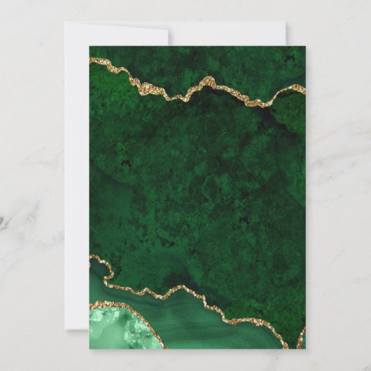 Elegant Waterverf Green Gold Marble Agate Geode Save The Date (Achterkant)