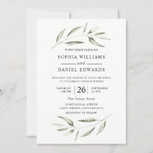 Elegant Waterverf Green Leaf Greenery Wedding