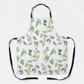 Elegant Waterverf Green Leaf Pattern Schort (Voorkant)