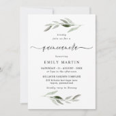 Elegant Waterverf Green Leaf Quinceanera Party Kaart (Voorkant)