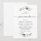 Elegant Waterverf Green Leaf Quinceanera Party Kaart (Voorkant / Achterkant)