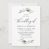 Elegant Waterverf Green Leaf Spring Wedding Kaart (Voorkant)