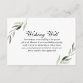 Elegant Waterverf Green Leaf Wedding Wishing Good Informatiekaartje (Voorkant)
