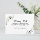Elegant Waterverf Green Leaf Wedding Wishing Good Informatiekaartje (Staand voorkant)