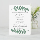 Elegant Waterverf Green Leaves Engagement Party Kaart (Staand voorkant)