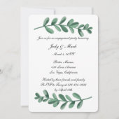 Elegant Waterverf Green Leaves Engagement Party Kaart (Voorkant)