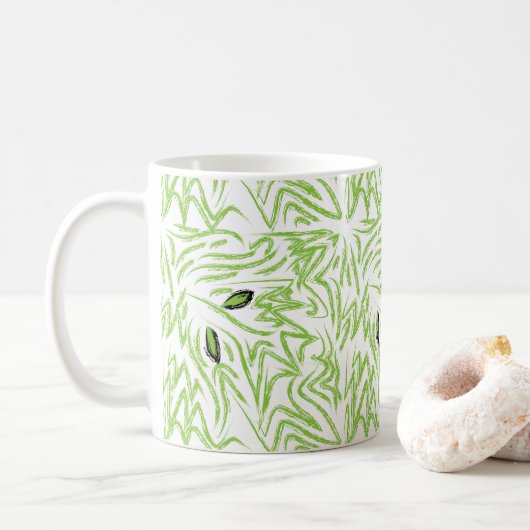 Elegant Waterverf Green Leaves Koffiemok (Met donut)