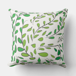 Elegant Waterverf Green Leaves Pattern Kussen