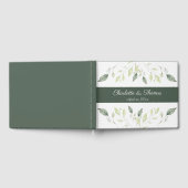 Elegant Waterverf Green Leaves Wedding Gastenboek (Volledig)