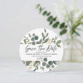 Elegant Waterverf Green Leaves Wedding Greenery Save The Date (Staand voorkant)
