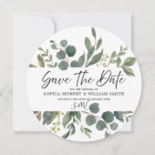Elegant Waterverf Green Leaves Wedding Greenery Save The Date (Voorkant)