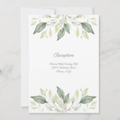 Elegant Waterverf Green Leaves Wedding Invitation Kaart (Achterkant)