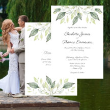 Elegant Waterverf Green Leaves Wedding Invitation