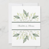 Elegant Waterverf Green Leaves Wedding Kaart (Voorkant)