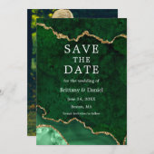 Elegant Waterverf Green Marble Agate Geode Foto Save The Date (Voorkant / Achterkant)