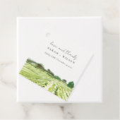 Elegant Waterverf Green Winery Vineyard Wedding Bedankjes Labels (In situ)