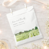 Elegant Waterverf Green Winery Vineyard Wedding Bedankzakje (Geknipt)