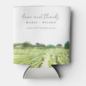 Elegant Waterverf Green Winery Vineyard Wedding Blikjeskoeler (Voorkant)