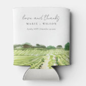 Elegant Waterverf Green Winery Vineyard Wedding Blikjeskoeler (Achterkant)