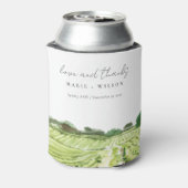 Elegant Waterverf Green Winery Vineyard Wedding Blikjeskoeler (Blikje Achterkant)