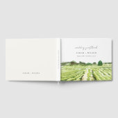 Elegant Waterverf Green Winery Vineyard Wedding Gastenboek (Volledig)