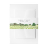 Elegant Waterverf Green Winery Vineyard Wedding Uitnodigingen Wikkel (Voorkant Voorbeeld)