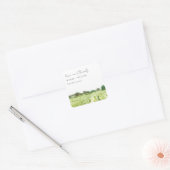 Elegant Waterverf Green Winery Vineyard Wedding Vierkante Sticker (Envelop)