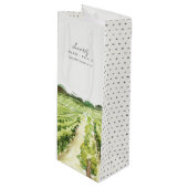 Elegant Waterverf Green Winery Vineyard Wedding Wijn Cadeautas (Voorkant Gekanteld)