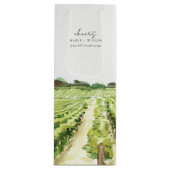 Elegant Waterverf Green Winery Vineyard Wedding Wijn Cadeautas (Voorkant)