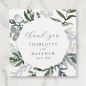 Elegant Waterverf Greenery Bedankt voor het huweli Bedankjes Labels (Voorkant)