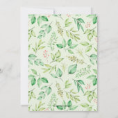 Elegant Waterverf Greenery Birthday Invitations (Achterkant)