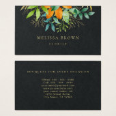 Elegant Waterverf Greenery Botanical Luxury Black Visitekaartje (Voorkant /achterkant)