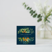 Elegant Waterverf Greenery Botanical Luxury Blue Vierkante Visitekaartje (Staand voorkant)