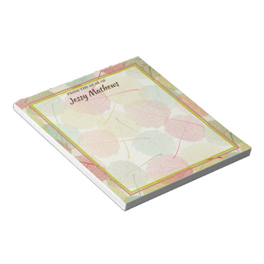 ELEGANT WATERVERF GREENERY BOTANICAL NATUUR LEAF NOTITIEBLOK (Schuin)