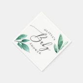 Elegant waterverf greenery botanisch baby shower servet (Hoek)