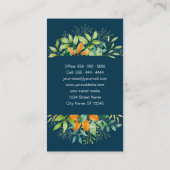 Elegant Waterverf Greenery Botanische Verticale Visitekaartje (Achterkant)