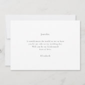Elegant Waterverf Greenery Bridesmaid Kaart (Achterkant)