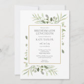Elegant Waterverf Greenery Bridesmaids Luncheon Kaart (Voorkant)