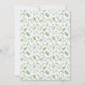 Elegant Waterverf Greenery Cross Baptisme Kaart (Achterkant)