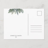 Elegant Waterverf Greenery Dank u Briefkaart (Achterkant)