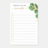 Elegant Waterverf Greenery die wordt geleend om Li Post-it® Notes (Voorkant)