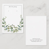 Elegant Waterverf Greenery Earring Display Kaart Visitekaartje (Voorkant / Achterkant)