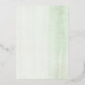Elegant Waterverf Greenery en Gold Baby Sprinkle Folie Uitnodiging (Achterkant)