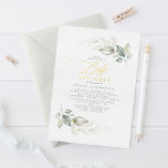 Elegant Waterverf Greenery en Gold Baby Sprinkle Folie Uitnodiging<br><div class="desc">Elegant minimalistische waterverf groene babydoucheuitnodigingen - BABY SPRINKLE</div>