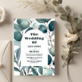 Elegant Waterverf Greenery Eucalyptus Wedding Kaart