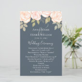 Elegant Waterverf Greenery Floral Wedding Programm (Staand voorkant)