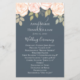 Elegant Waterverf Greenery Floral Wedding Programm