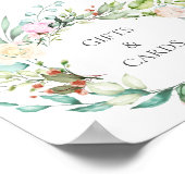 Elegant Waterverf Greenery Floral Wedding Sign Poster (Hoek)